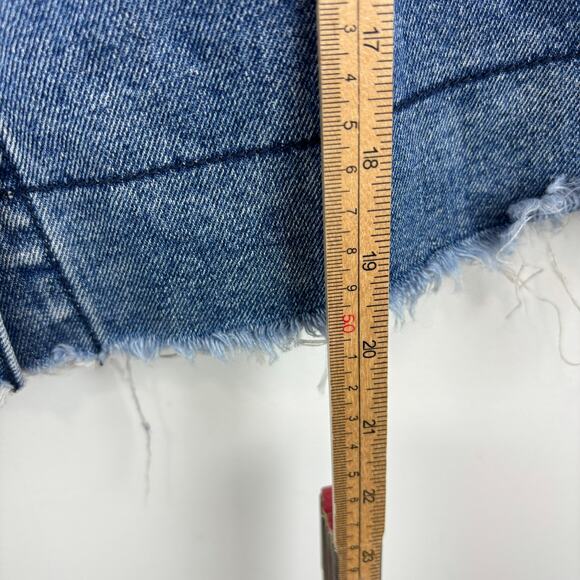 Uniq by Litz Denim Pleated Skirt Distressed Wash — Y2K Boho Prep Size M - Picture 5 of 6